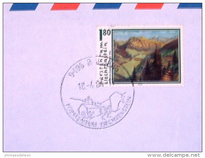 Liechtenstein 2004 Cover To USA - Painting Landscape - Storia Postale