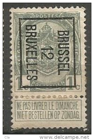 PO 21 (*)  Cadre Brisé  BXL - Typos 1912-14 (Löwe)