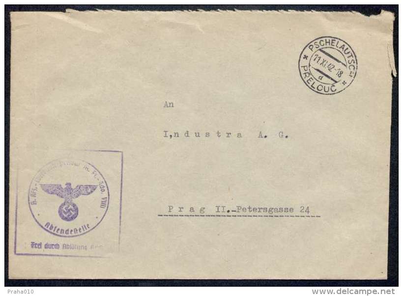BuM0044 - Böhmen Und Mähren (1942) Pschelautsch - Prelouc (letter) Exempt From Postage! - Lettres & Documents