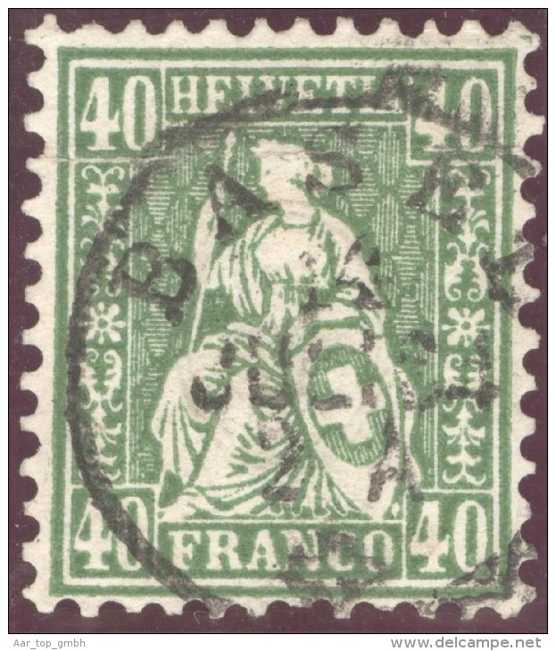 Schweiz 1964-07-14 Basel Auf Zu. # 34 - 40 Rp. Grün Sitzende Helvetia - Oblitérés