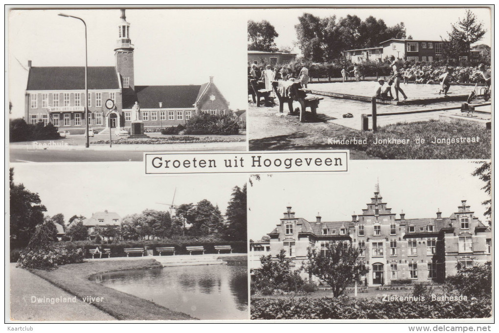 Hoogeveen - Multiview: Kinderbad , Ziekenhuis , Vijver En Molen, Raadhuis  - Nederland/Holland - Hoogeveen
