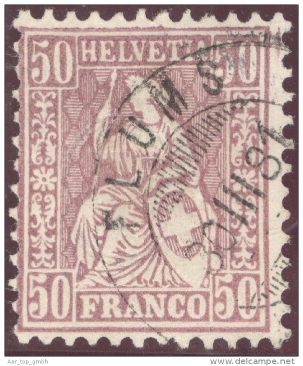 Schweiz 1881-03-30 FLUMS Auf 50 Rp. Lila Sitzende Helvetia Zu. # 43 - Used Stamps