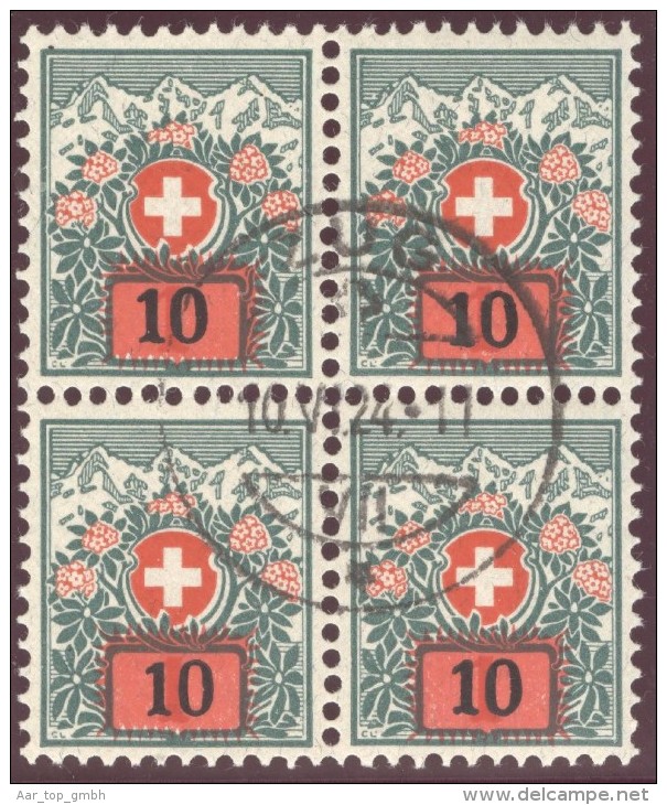 Schweiz  Porto Zu. # 39 Im Viererblock Getsempelt - Impuesto