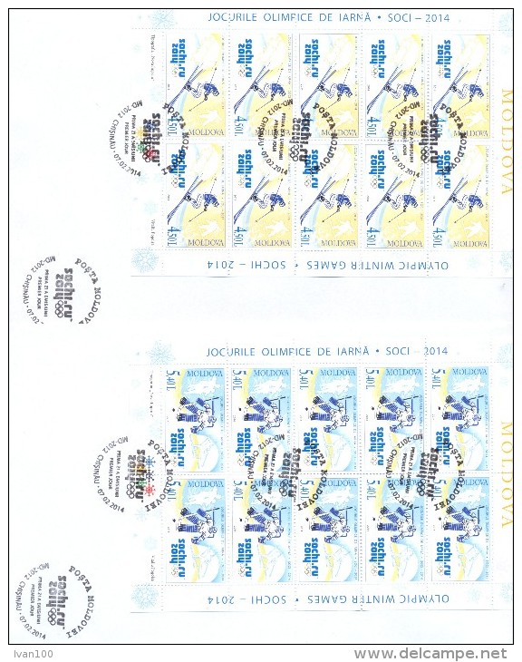 2014.  Winter Olympic Games Sochi, 2 FDC With Sheetlets, Mint/** - Winter 2014: Sochi