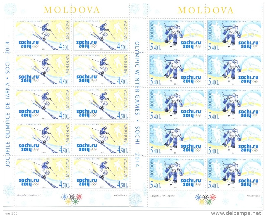 2014.  Winter Olympic Games Sochi, 2 Sheetlets, Mint/** - Winter 2014: Sochi