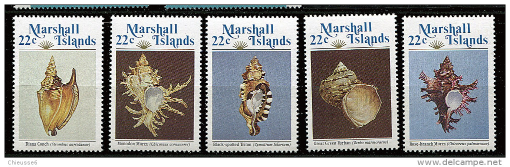 Marshall ** N° 73 à 77 - Coquillages - Islas Marshall