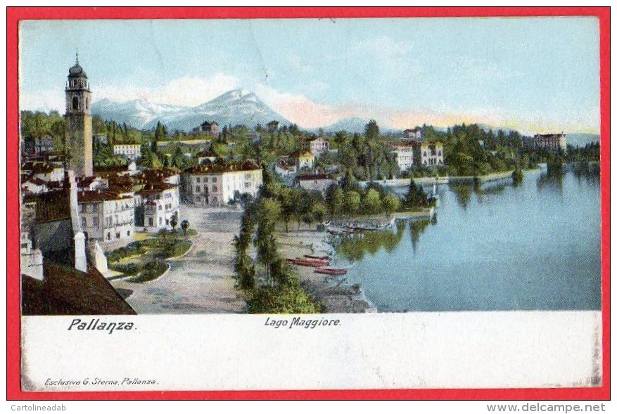 [DC6138] LAGO MAGGIORE - PALLANZA - Viaggiata 1908 - Old Postcard - Verbania