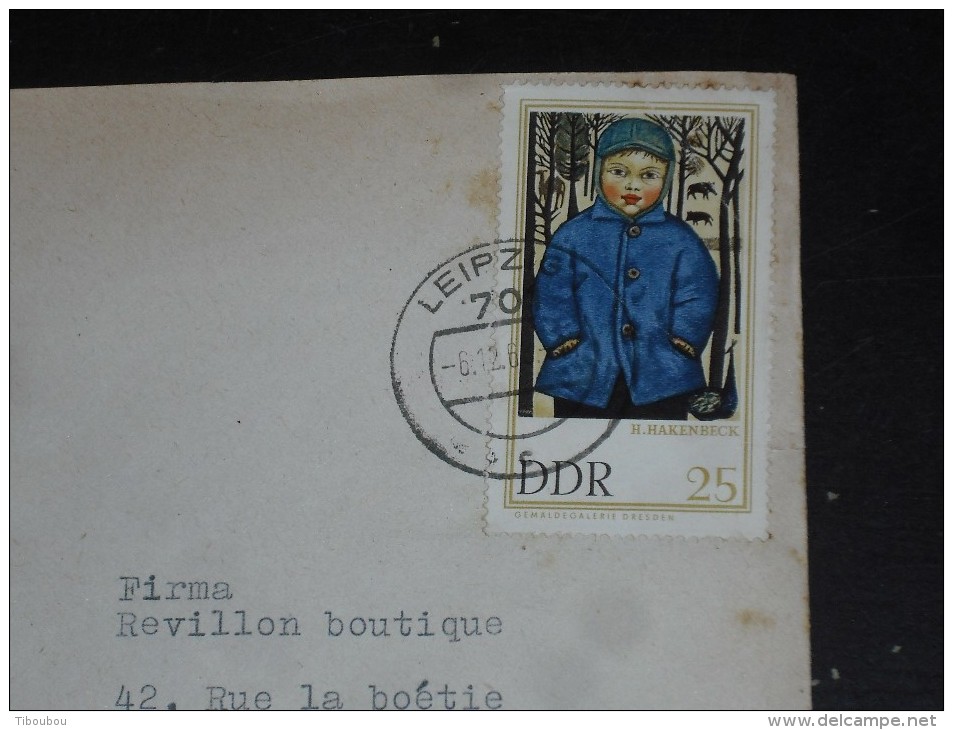 LETTRE DDR RDA ALLEMAGNE DE L EST AVEC YT 964 - PEINTRE PEINTURE TABLEAU HACKENBECK - CACHET ROND MANUEL LEIPZIG 701 - - Briefe U. Dokumente