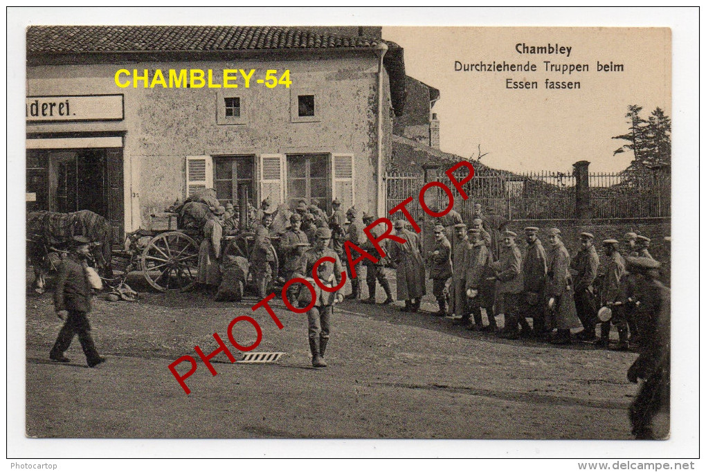 CUISINE Allemande-Cuisiniere-CHAM BLEY-Carte Photo Allemande-Guerre14-18-1WK -Militaria-France-54- - Chambley Bussieres
