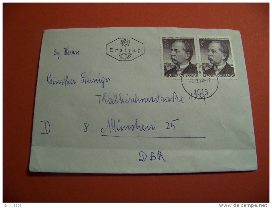 Österreich  1970  Mi.  1320     Ersttag   Brief      / Stempel   6.2.1970  ( 15 ) - Covers & Documents