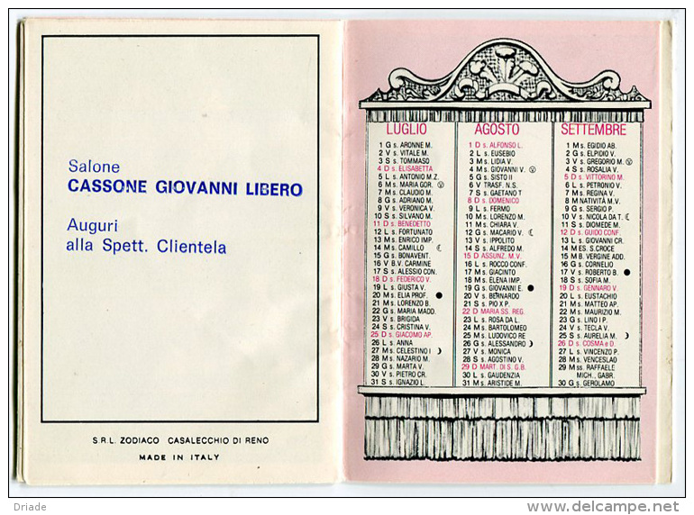 CALENDARIETTO DA BARBIERE IL TROVATORE ANNO 1982 CALENDRIER - Formato Piccolo : 1981-90