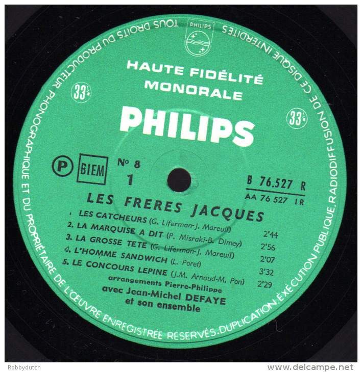 * 25 Cm LP *  LES FRERES JACQUES No 8 (France 1961 EX-!!!) - Humor, Cabaret