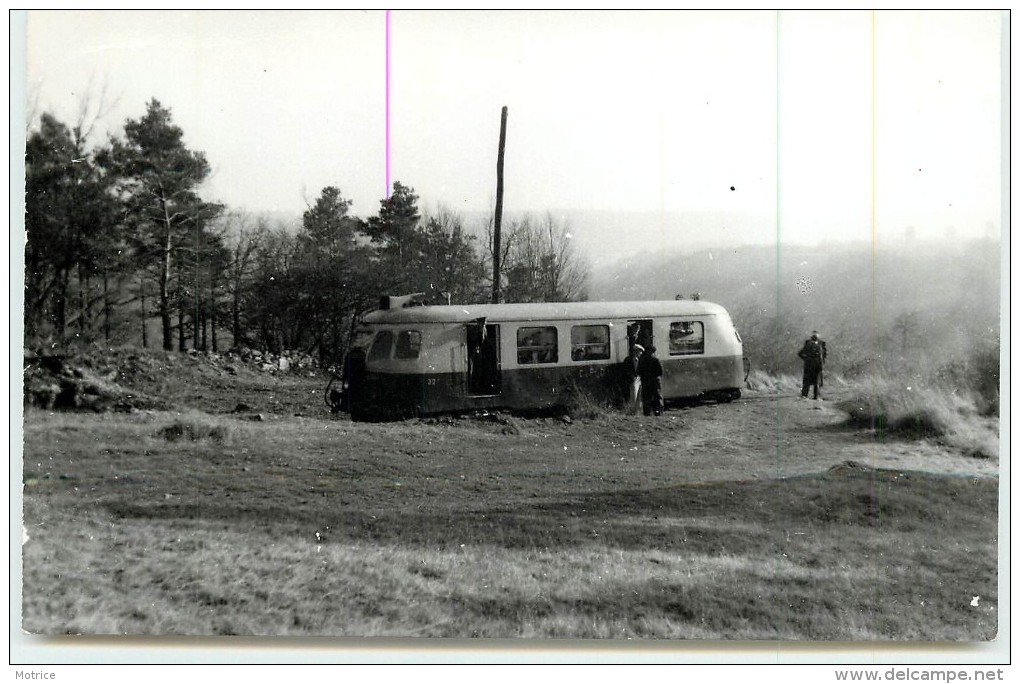 (chemins De Fer De L´Yonne) -  Autorail  Billard ( Photo Schnabel Format Carte Ancienne) - Stations With Trains