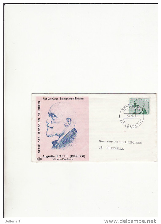 FDC -  Augustin Forel , Médecin Psychiatre - Berne - 23 Septembre 1971 - FDC