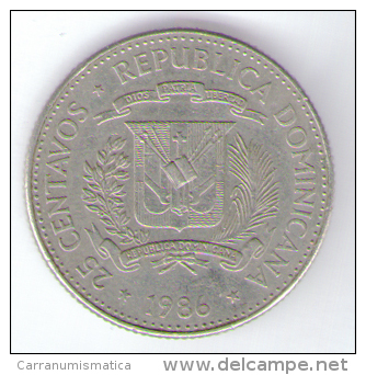 DOMINICANA 25 CENTAVOS 1986 - Dominicaine