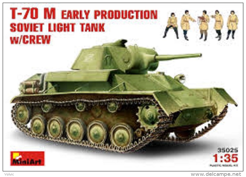 - MINI ART - Maquette T-70 M Early Production Soviet Light Tank W/Crew - 1/35°- Réf 35025 - Véhicules Militaires