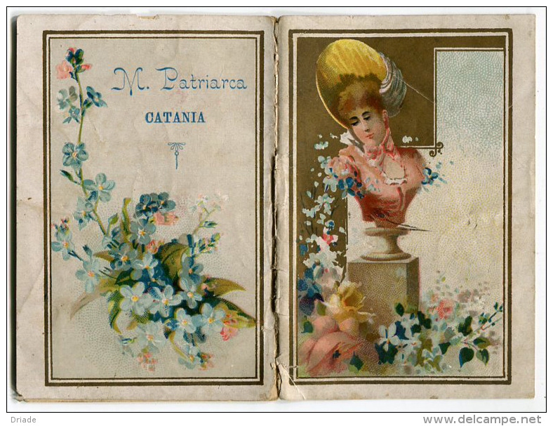 CALENDARIETTO DA BARBIERE M. PATRIARCA CATANIA ANNO 1890 - Petit Format : ...-1900
