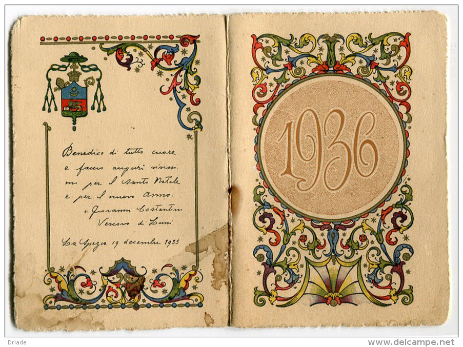 CALENDARIETTO BEATO ANGELICO LUNI LA SPEZIA ANNO 1936 CALENDRIER - Formato Piccolo : 1921-40