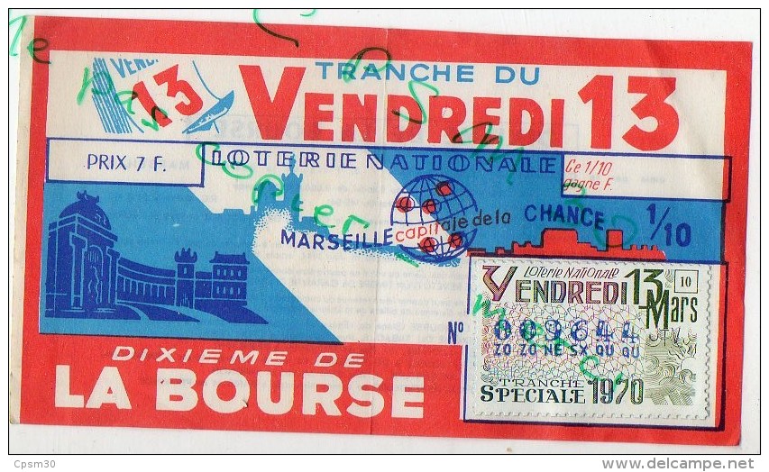 LOTERIE NATIONALE - Annee 1970 74 Et 75 - Cinq (05) Billets St-Valentin Primevere St-Nicolas Noel Vendredi-13 - Billets De Loterie