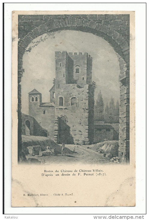 CHATEAUVILLAIN (52) Restes Du Chateau Dessin - Chateauvillain