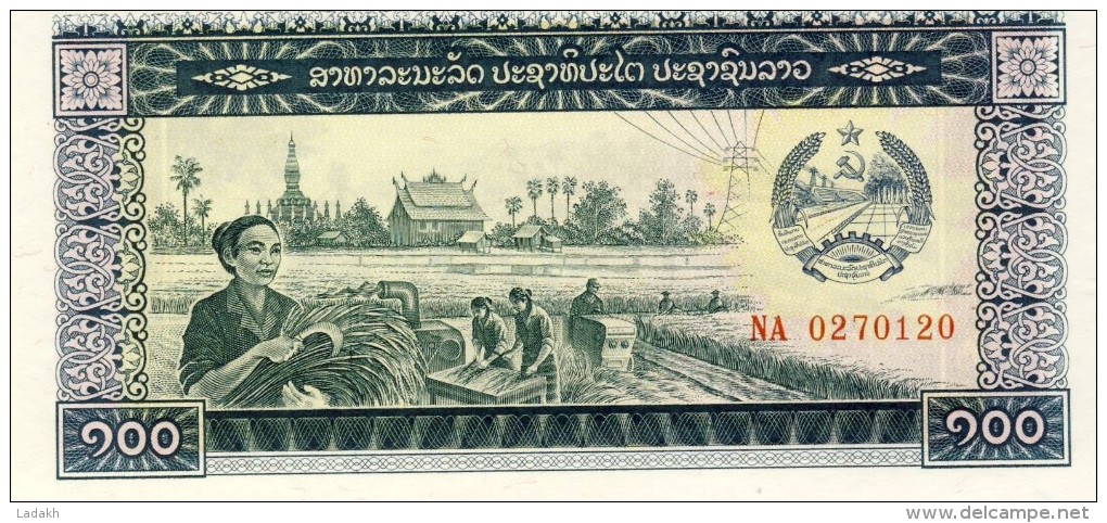 BILLET # LAOS # REPUBLIQUE DEMOCRATIQUE DU LAOS # 100 KIP # 1979/1988 # PICK 30 # NEUF # - Laos