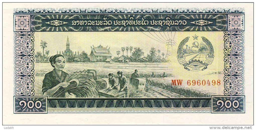 BILLET # LAOS # REPUBLIQUE DEMOCRATIQUE DU LAOS # 100 KIP # 1979/1988 # PICK 30 # NEUF # - Laos