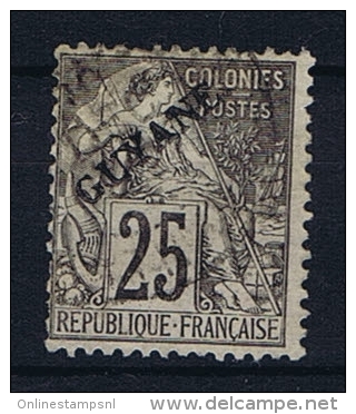 Guyane: Yv Nr 23 Used  Signed/signiert/signé/ap Provato  Value Maury 90 Euro - Oblitérés
