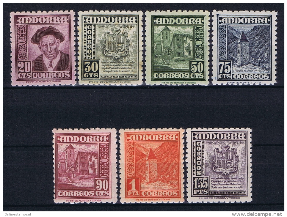 Andora Spanish, 1948, Mi 44 - 50 MNH/** 30 Cts Has Some Spots In Gum - Ongebruikt