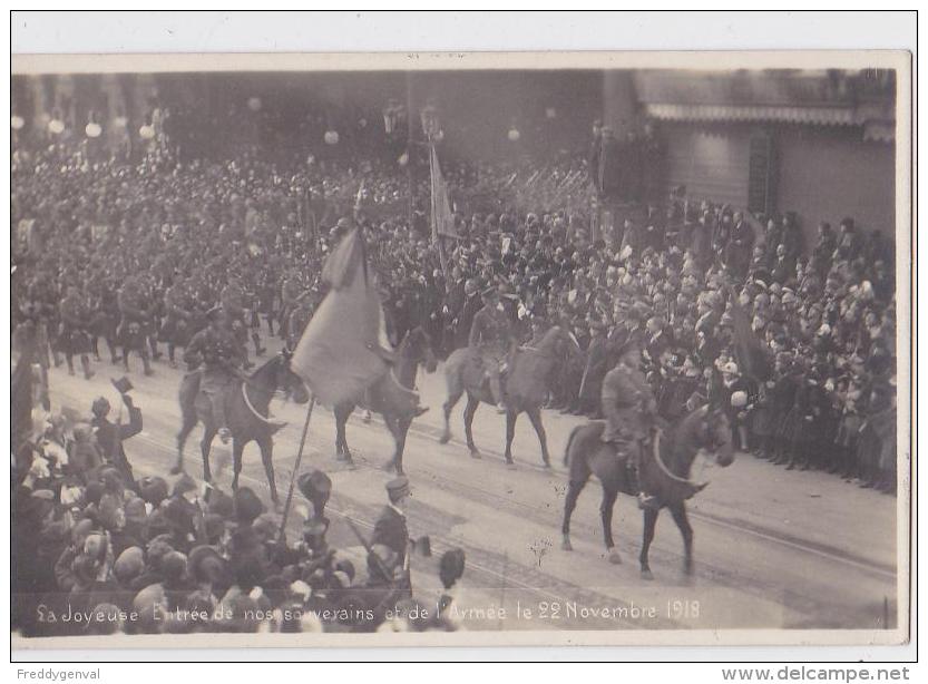 BRUXELLES ENTREE DES SOUVERAINS ET DE L´ARMEE 22 NOVEMBRE 1918 - Feesten En Evenementen