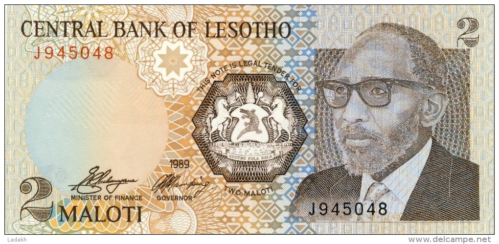 BILLET # LESOTHO  # 2 MALOTI # 1989  # PICK 9 # NEUF # - Lesotho