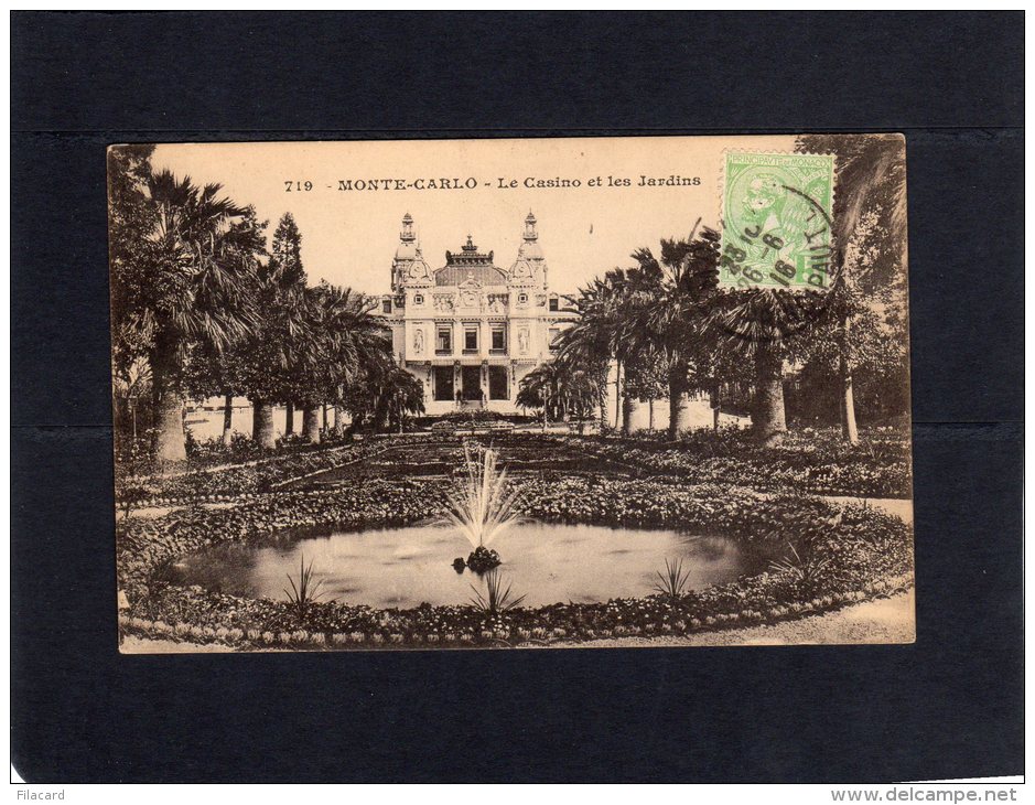 45544    Monaco,  Monte-Carlo,  Le  Casino  Et  Les  Jardins,  VG  1916 - Casino