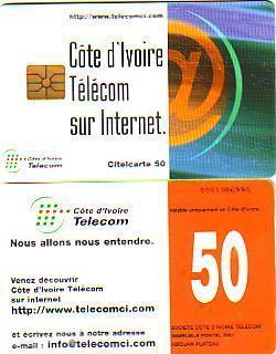 COTE IVOIRE TELECOM SUR INTERNET CITELCARTE 50U UT - Côte D'Ivoire