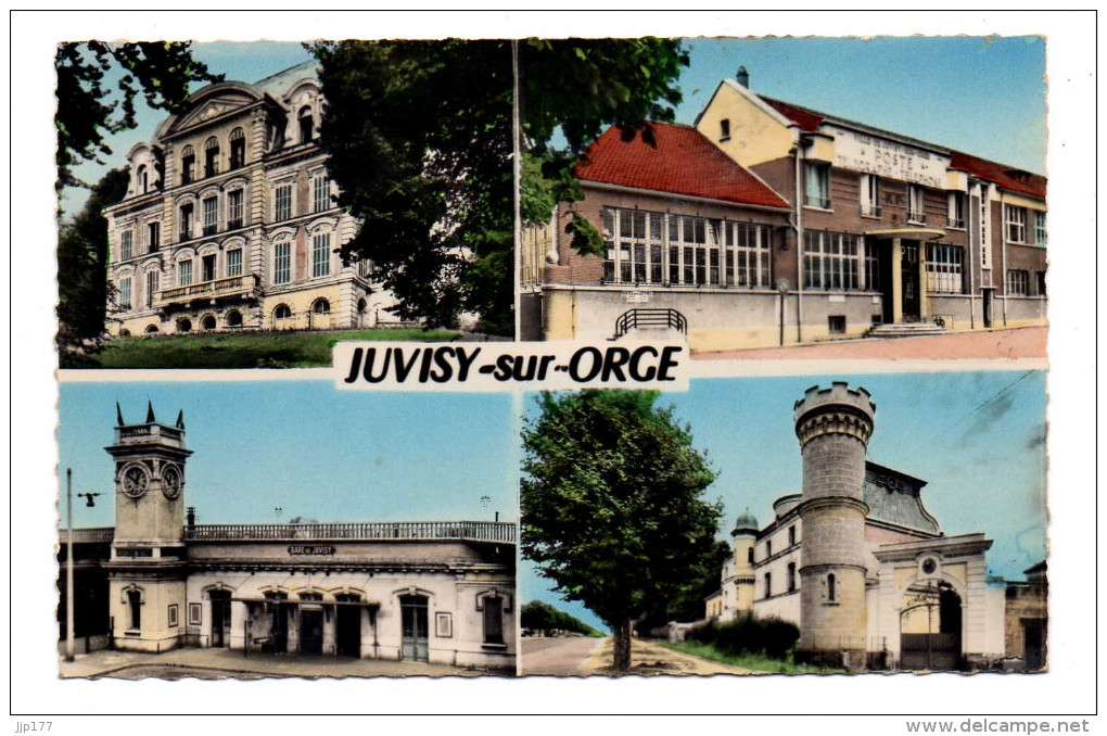 Juvisy Sur Orge Carte Souvenir 4 Vues Mairie Poste Gare Et Observatoire Edit Abeille - Juvisy-sur-Orge