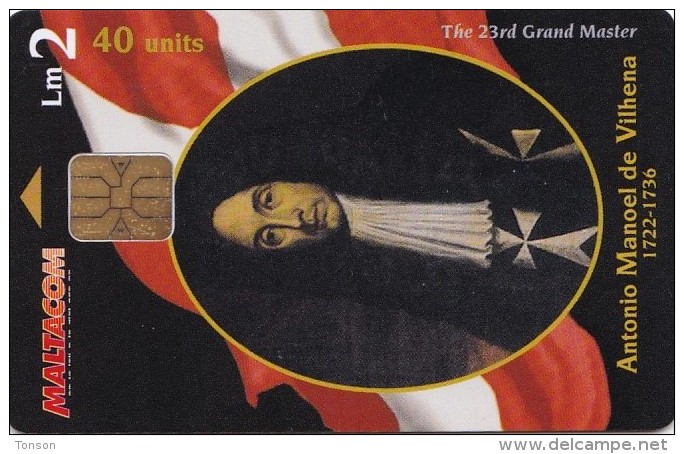 Malta, 121, Maltese Grand Masters, Antonio Manoel De Vilhena, 2 Scans. - Malte