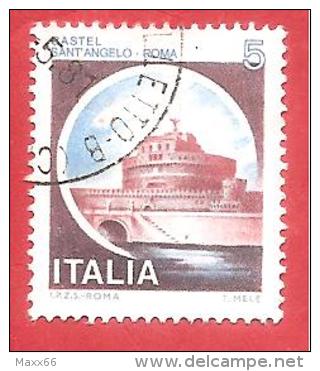 ITALIA REPUBBLICA USATO - 1980 - Castelli D'Italia - Castel Sant'Angelo, A Roma - £ 5 - S. 1504 - 1971-80: Usati