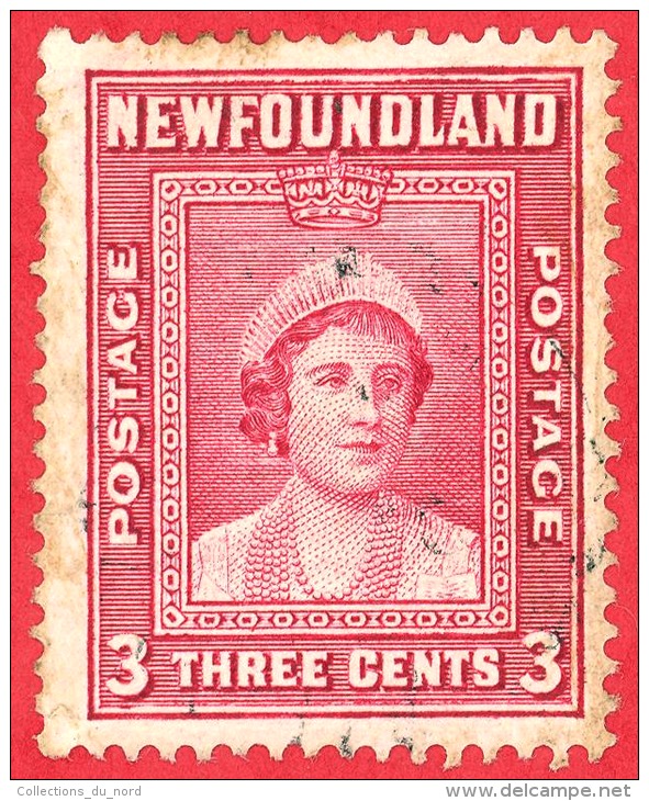 Newfoundland # 246 - 3 Cents -  O - Dated 1938 - Queen Elizabeth /  Reine Elizabeth - 1908-1947