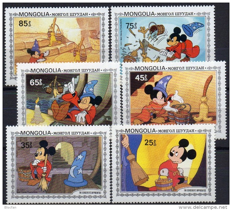 Film-Bilder Comic Mickymaus Als Zauberlehrling 1983 Mongolei 1531-7 ** 3€ Walt-Disney Figur Micky-mouse Set Of Mongolia - Disney