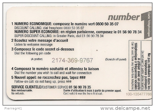 CARTE-PREPAYEE-1998-NUMBE R1-5100F-PAON-Sans Date-TBE    - - Autres & Non Classés