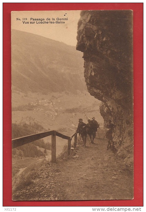 BLE1-05 Passage De La Gemmi, Vue Sur Loèche-les-Bains, Non Circulé, Trou D'épingle - Loèche