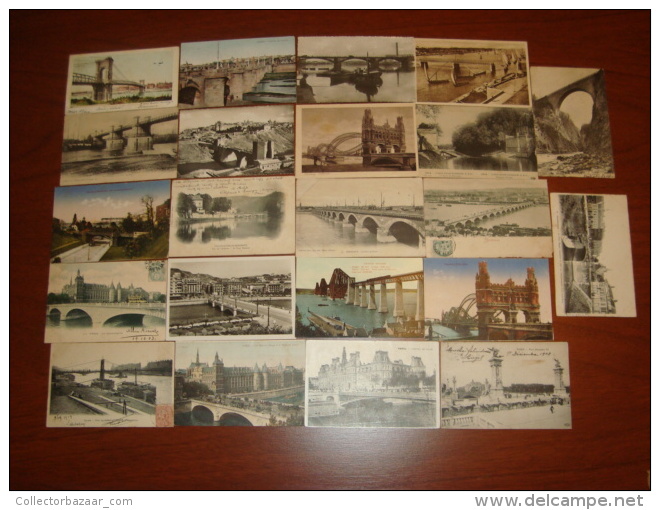 BRIDGE Building Architecture  Collection Lot Of 22 Vintage  Ca1900 Original Postcard Cpa Ak (WL3_02) - Ponti