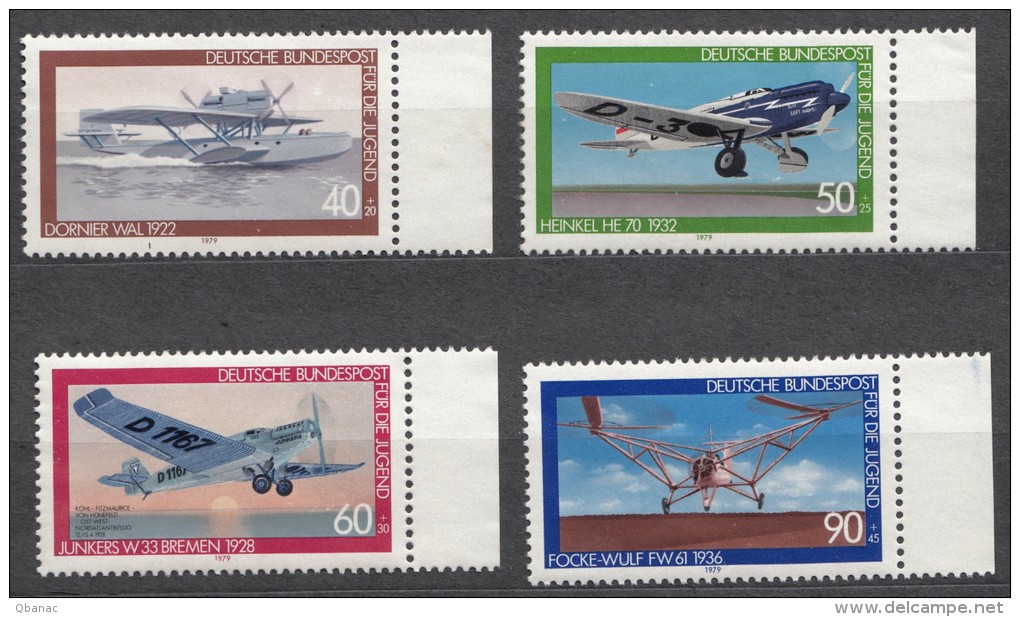 Germany Aviation Air Planes 1979 Mi#1005-1008 MNG - Andere (Lucht)