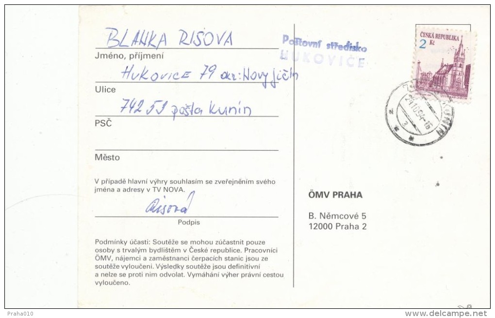 I0001 - Czech Rep. (1994) Postal Center HUKOVICE / 742 51 Kunin - Covers & Documents