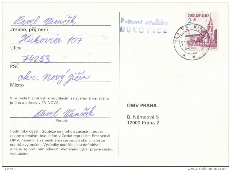 I0003 - Czech Rep. (1994) Postal Center HUKOVICE / 742 51 Kunin - Covers & Documents