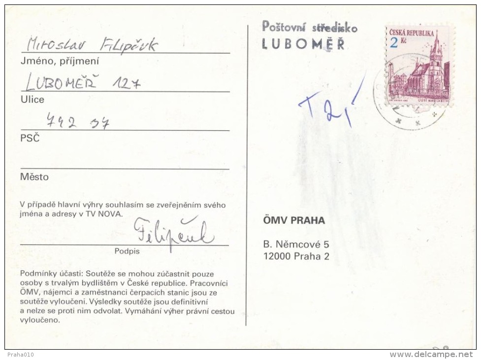 I0005 - Czech Rep. (1994) Postal Center LUBOMER / 742 37 Spalov - Covers & Documents