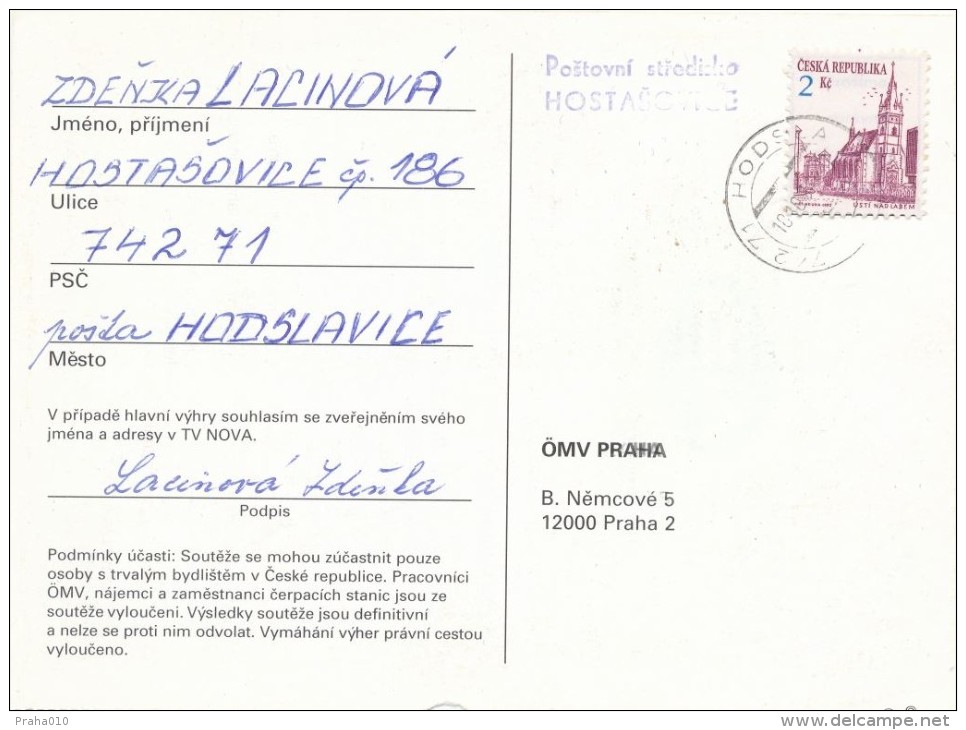 I0009 - Czech Rep. (1994) Postal Center HOSTASOVICE / 742 71 Hodslavice - Covers & Documents