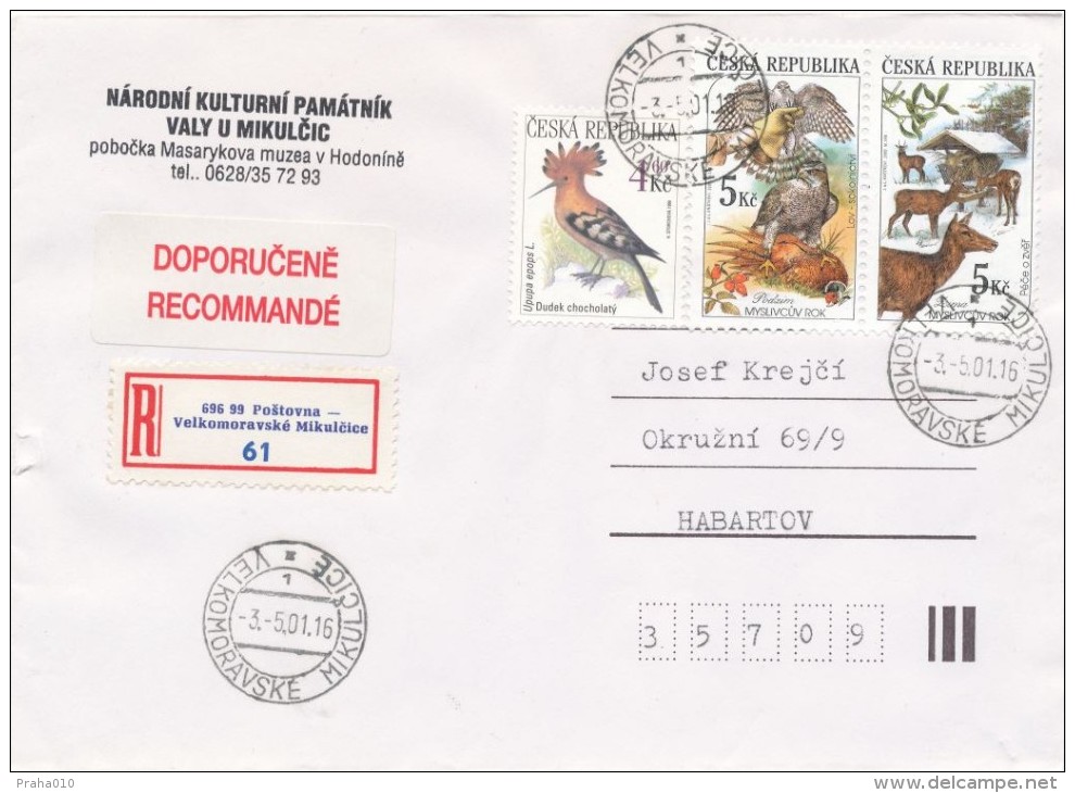 I0014 - Czech Rep. (2001) Postal Agencies VELKOMORAVSKE MIKULCICE / 696 99 Postovna - Velkomoravske Mikulcice (R-letter! - Brieven En Documenten