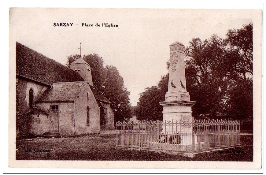 CPA SARZAY MONUMENT AUX MORTS PLACE DE L'EGLISE - Other & Unclassified