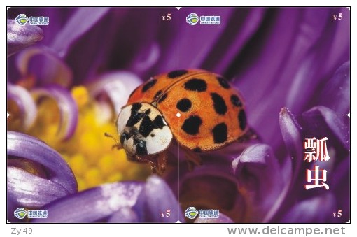 A02368 China phone cards Ladybug puzzle 40pcs