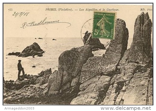 J43   - DEPT 29 / CPA 1910 PRIMEL LES AIGUILLES ET LE GUETTEUR ANIME / BE - Primel