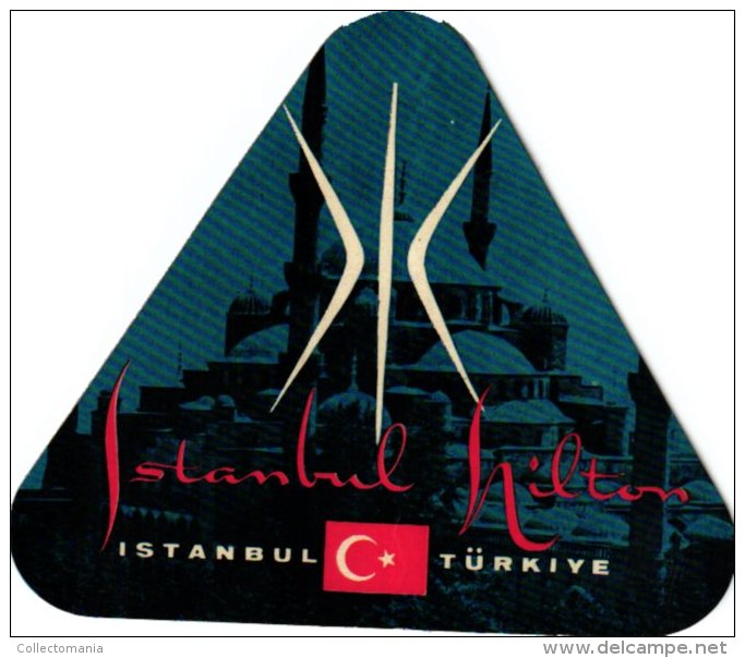 5 HOTEL LABELS TURKIJE Turkey Turquie  Tusan  Besen Palas  Hilton  Alibaba  Izmir  Ramsis Alepo - Hotel Labels